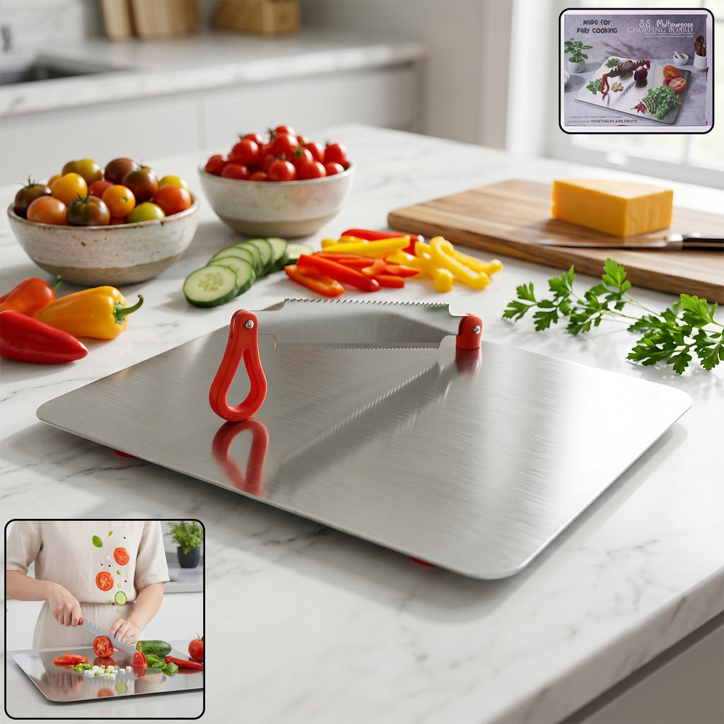 Stainless Steel Multipurpose Chopping Board  Hygienic  Durable For Kitchen